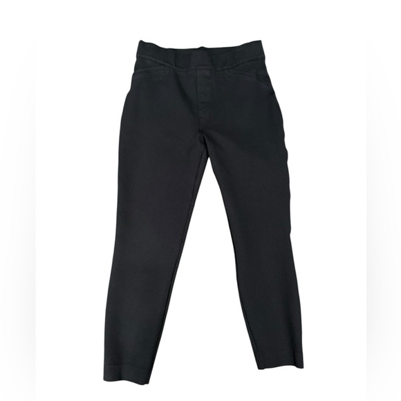 Women's Slim Straight Pants Pull On Faux Pockets Spanx Black Size Large - Picture 1 of 11